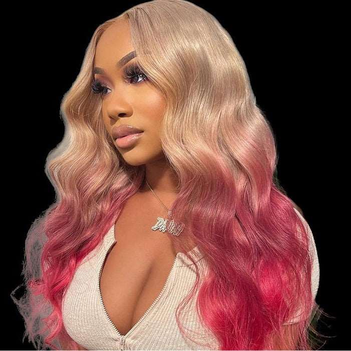 ’Alicia’ Ombre Pink 13×4 Wig - Ombre Pink / 20inches / 13x4 Lace Front Wig