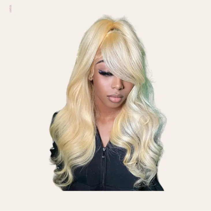 ’Alicia’ Ombre Pink 13×4 Wig - 613 / 12inches / 13x4 Lace Part Wig